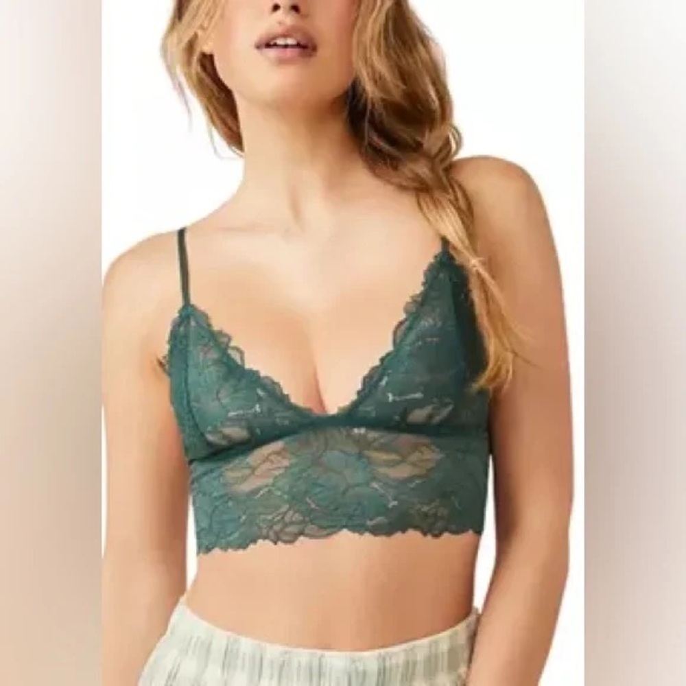 Free People | Everyday Lace Longline Bra Evergreen Various Sizes Available